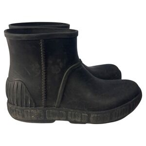 UGG Women's‎ Black Rubber Waterproof Ankle Boots Rain Boots